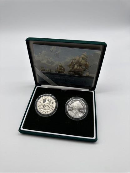 Exclusive Coins 2005 Nelson . Trafalger Silver Piedfort Proof Set Royal Mint