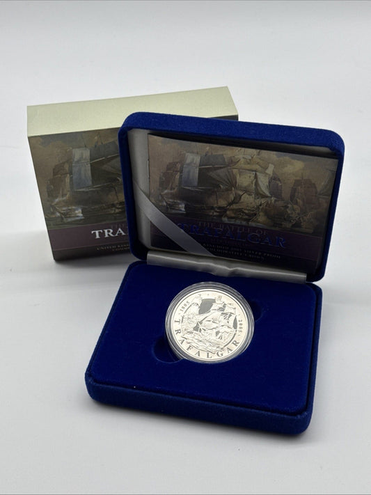 Exclusive Coins 2005 The Battle Of Trafalger Proof Silver Crown Royal Mint
