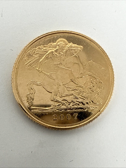 Exclusive Coins 2007 Queen Elizabeth II Full Gold Sovereign 22k