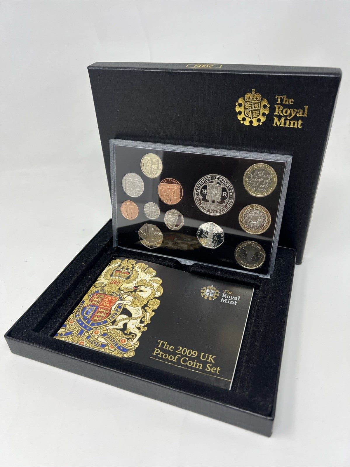 Exclusive Coins 2009 Royal Mint 12 Coin PROOF set , Darwin and Burns £2 , Kew Gardens 50p