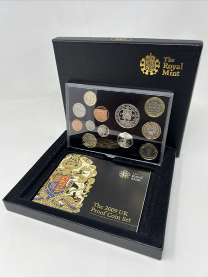 Exclusive Coins 2009 Royal Mint 12 Coin PROOF set , Darwin and Burns £2 , Kew Gardens 50p
