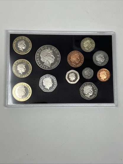 Exclusive Coins 2009 Royal Mint 12 Coin PROOF set , Darwin and Burns £2 , Kew Gardens 50p