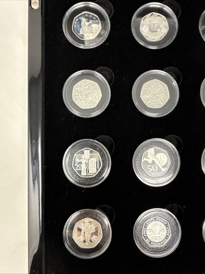 Exclusive Coins 2009 Silver 50p Proof Collection 40th Anniversary 1969-2009 Includi. Kew Gardens