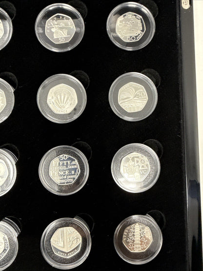 Exclusive Coins 2009 Silver 50p Proof Collection 40th Anniversary 1969-2009 Includi. Kew Gardens