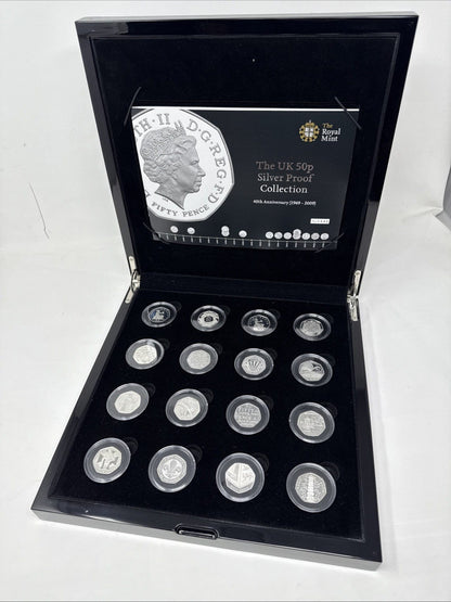 Exclusive Coins 2009 Silver 50p Proof Collection 40th Anniversary 1969-2009 Includi. Kew Gardens