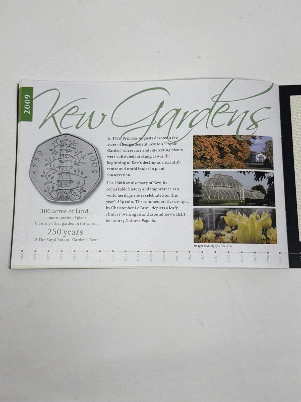 Exclusive Coins 2009 Silver 50p Proof Collection 40th Anniversary 1969-2009 Includi. Kew Gardens