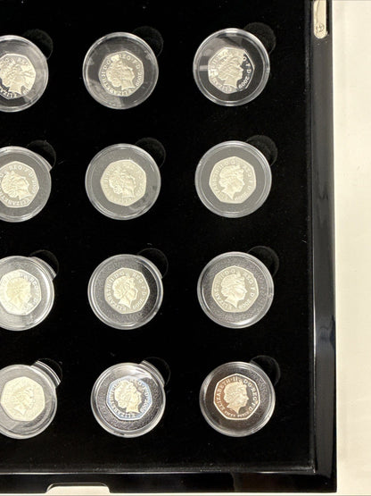 Exclusive Coins 2009 Silver 50p Proof Collection 40th Anniversary 1969-2009 Includi. Kew Gardens