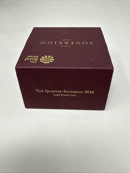 Exclusive Coins 2016 Queen Elizabeth II Proof 1/4 Sovereign James Butler Design Royal Mint