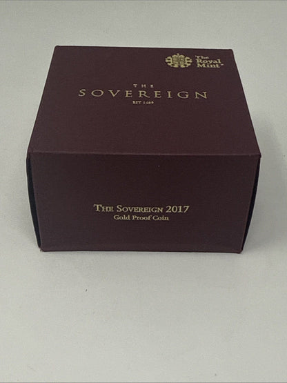 Exclusive Coins 2017  - 200th Anniversary Proof Full Gold Sovereign Box & Coa Royal Mint