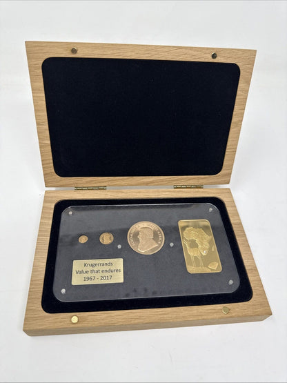 Exclusive Coins 2017 - 50th Anniversary Proof 3  Coin Krugerrand Set 1oz 1/20 1/50  36.27g 22k