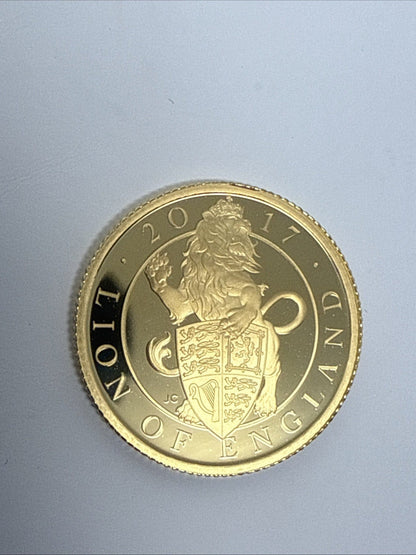 Exclusive Coins 2017 Queens Beast The Lion Of England Proof 1/4 Oz 24k Coin Royal Mint #2
