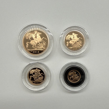Exclusive Coins 2018 QEII  Four Coin Proof Gold Set 65th Anniversary With Cypher Only 300 Struck