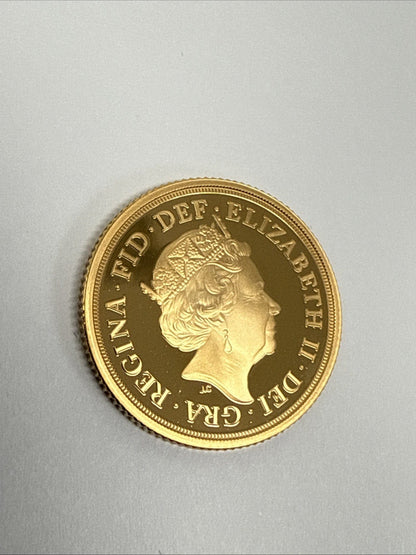 Exclusive Coins 2018 Queen Elizabeth II Proof Full Gold Sovereign  Royal Mint 65th Anniversary