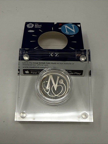 Exclusive Coins 2018 UK SILVER PROOF 10P COIN LETTER N IN ROYAL MINT BOX