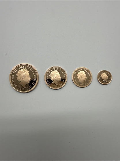 Exclusive Coins 2019 Queen Elizabeth II Proof Four Coin Sovereign Set Royal Mint 22k Gold