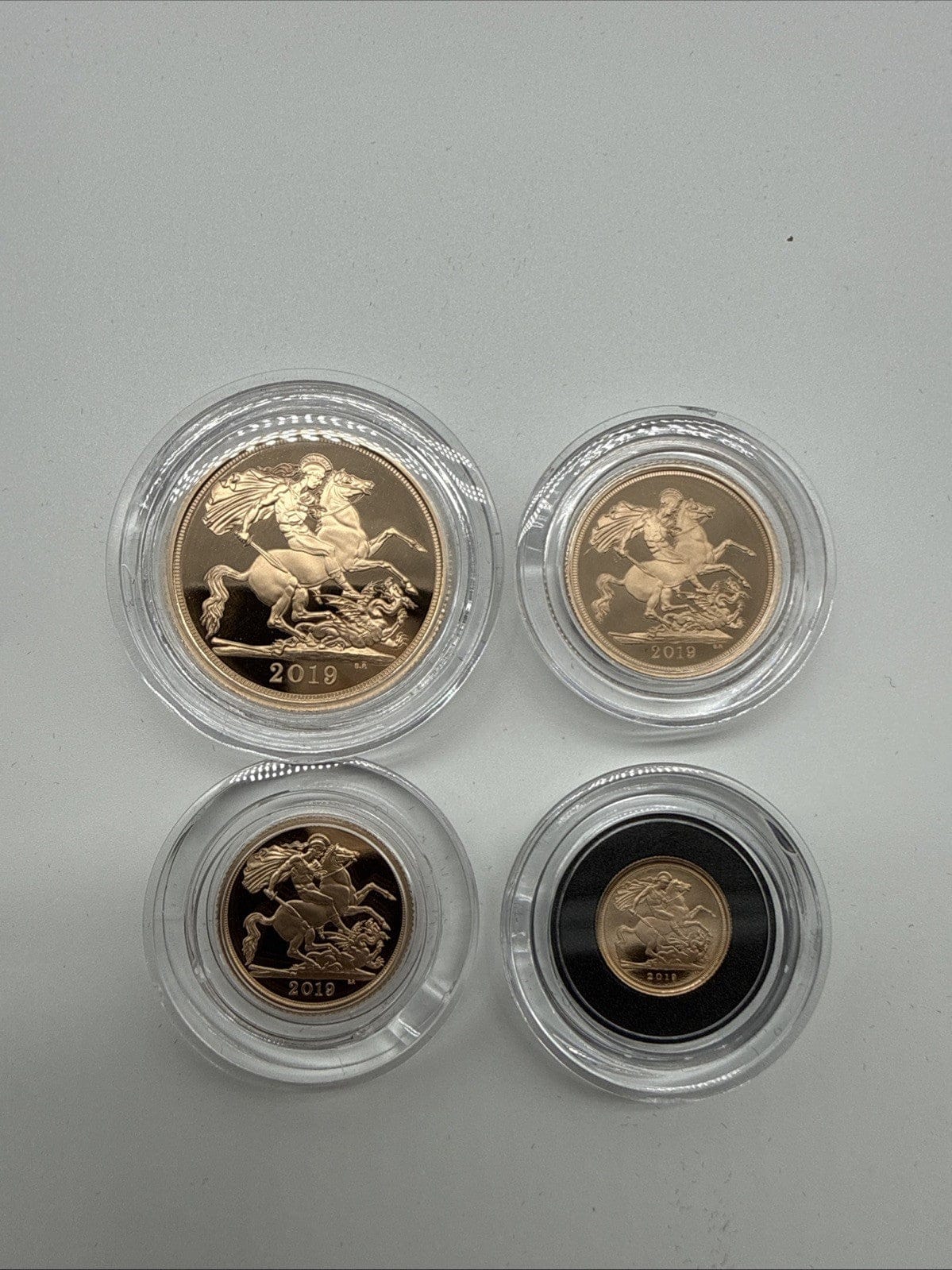 Exclusive Coins 2019 Queen Elizabeth II Proof Four Coin Sovereign Set Royal Mint 22k Gold