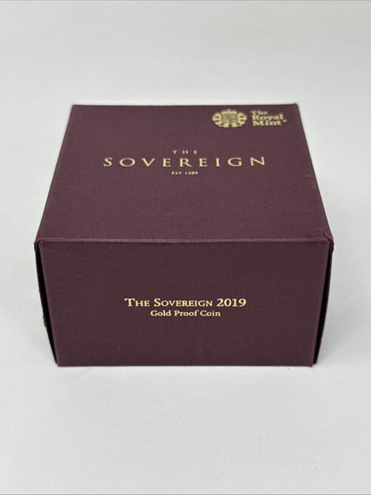 Exclusive Coins 2019 Queen Elizabeth II Proof Full Gold Sovereign  Royal Mint FDC