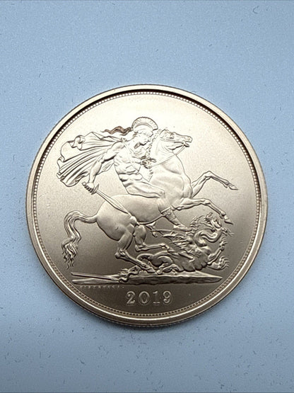 Exclusive Coins 2019 The Five Sovereign Piece Gold Bu Coin 22k Royal Mint Matte Finish