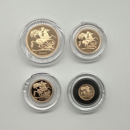 Exclusive Coins 2020 QEII Four Coin Gold Proof Set 200th Anniversary George III  With Cypher