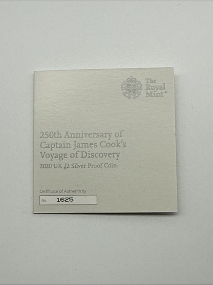 Exclusive Coins 2020 Royal Mint Captain James Cook Silver Proof £2 Two Pounds Coin Boxed & COA
