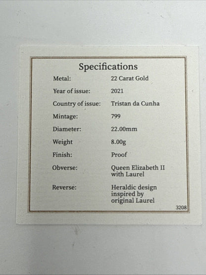 Exclusive Coins 2021 Gold Laurel Gold Proof Coin 22k 8g