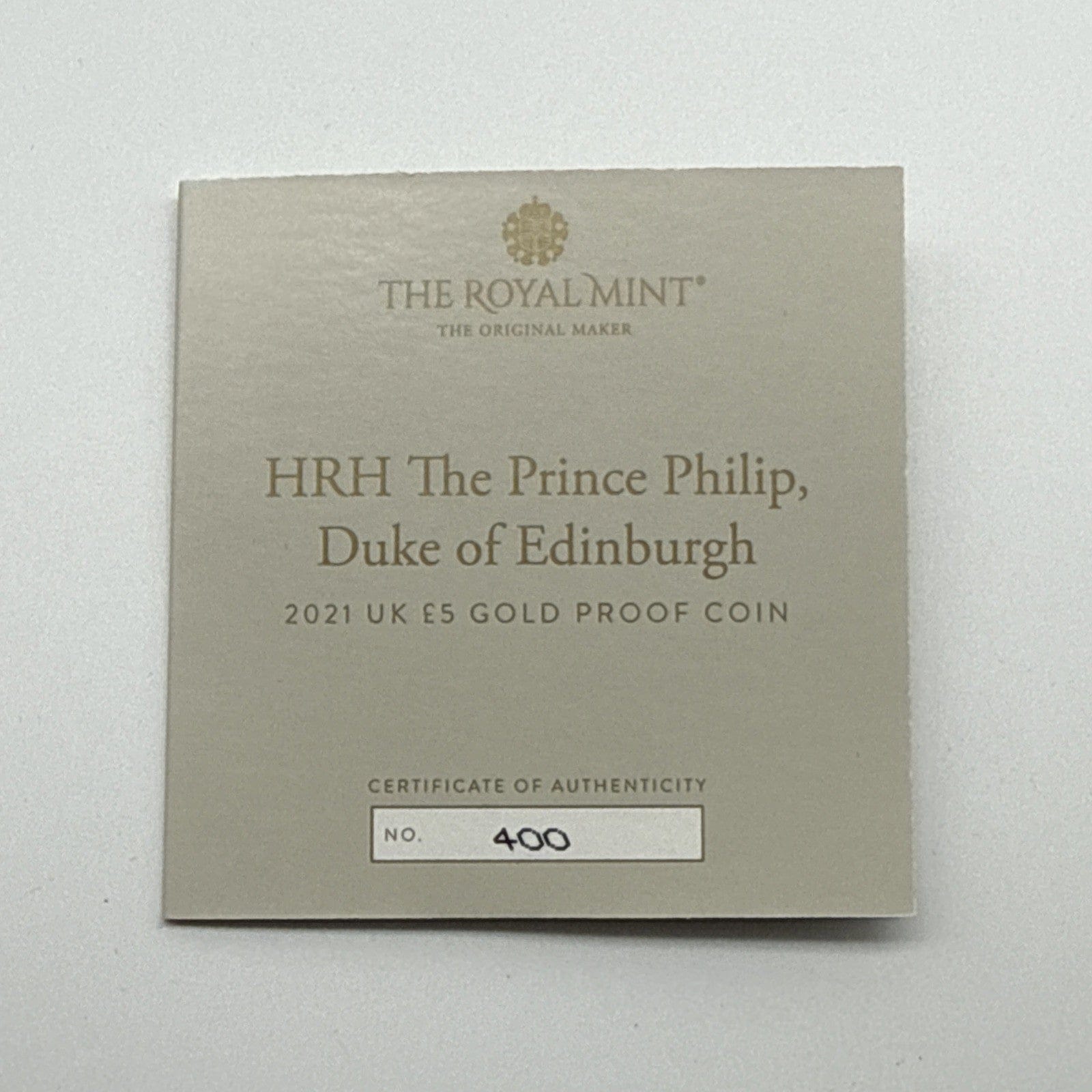 Exclusive Coins 2021 Prince Philip Uk Gold Proof £5 Coin 22k Royal Mint