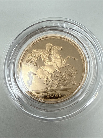 Exclusive Coins 2021 Queen Elizabeth II Proof Full Gold Sovereign As Struck Condition Royal