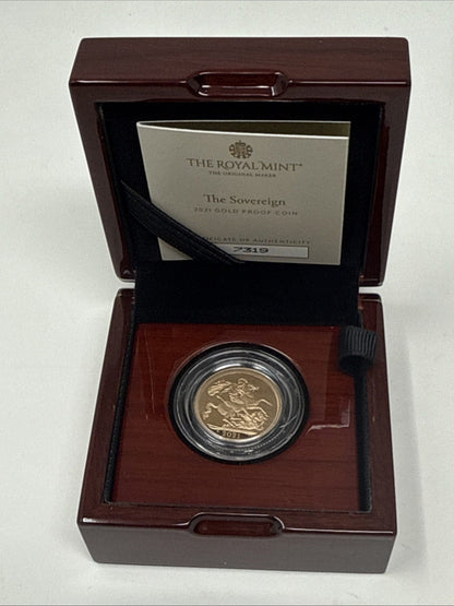 Exclusive Coins 2021 Queen Elizabeth II Proof Full Gold Sovereign As Struck Condition Royal