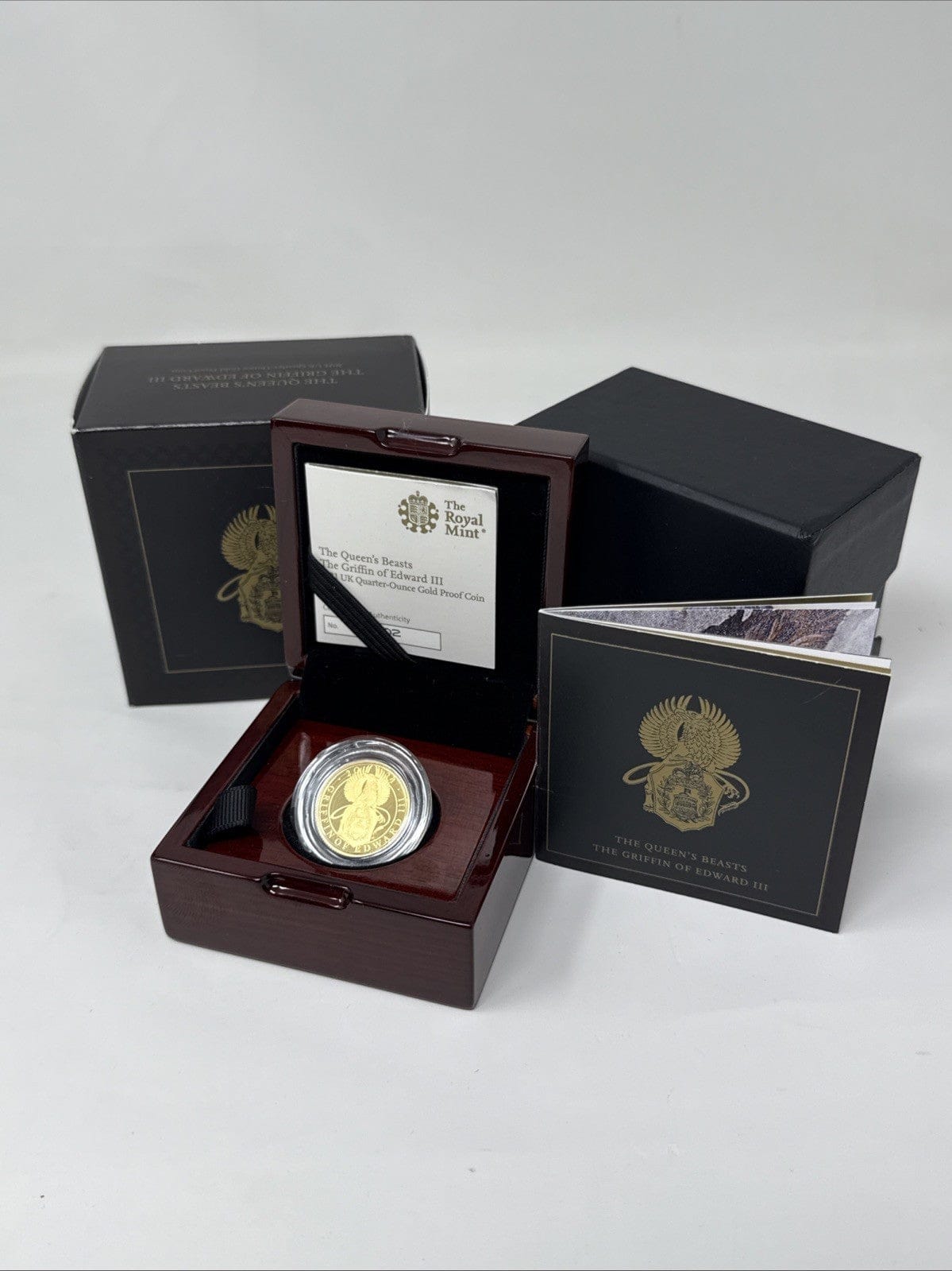 Exclusive Coins 2021 Queens Beast Proof 1/4 Oz The Griffin Of Edward III 24k Coin Royal Mint