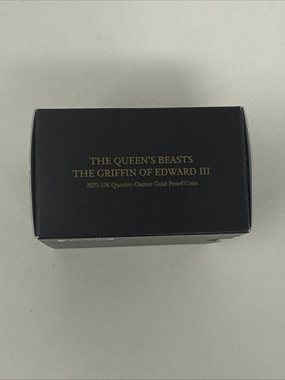 Exclusive Coins 2021 Queens Beast Proof 1/4 Oz The Griffin Of Edward III 24k Coin Royal Mint #2