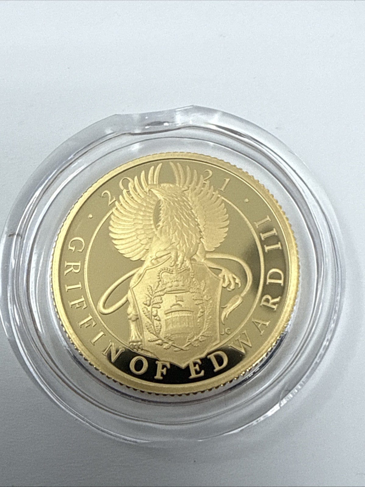 Exclusive Coins 2021 Queens Beast Proof 1/4 Oz The Griffin Of Edward III 24k Coin Royal Mint #2