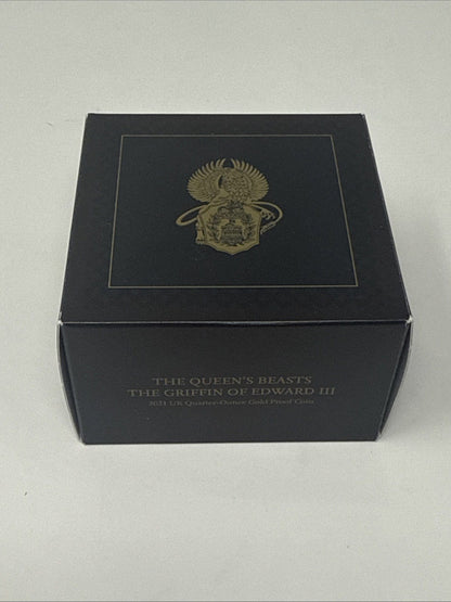 Exclusive Coins 2021 Queens Beast Proof 1/4 Oz The Griffin Of Edward III 24k Coin Royal Mint #2