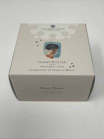 Exclusive Coins 2022 1/4 Oz Harry Potter & The Philosophers Stone Proof Gold Coin Royal Mint