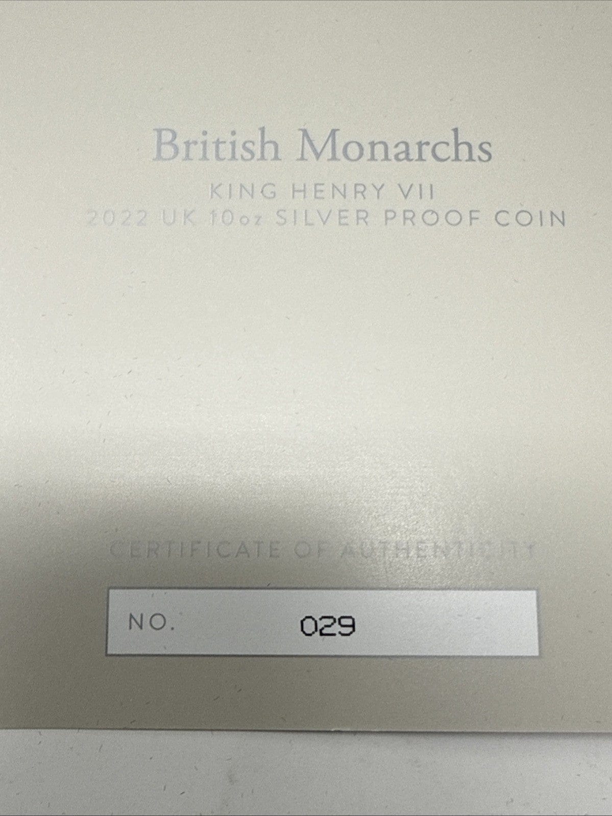 Exclusive Coins 2022 King Henry VII 10oz  Fine Silver Proof Coin Very Low Cert  No 29 Royal Mint