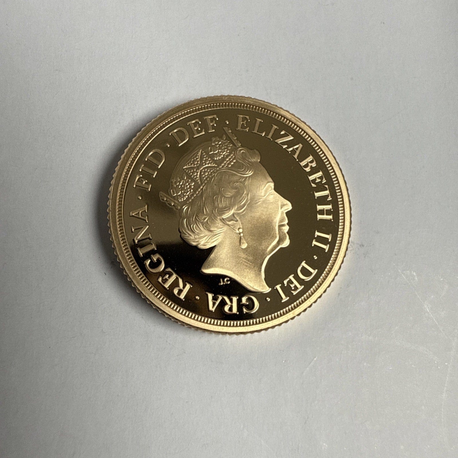 Exclusive Coins 2022 Queen Elizabeth II Platinum Jubilee Piedfort Full Gold Sovereign 15.98g 22k