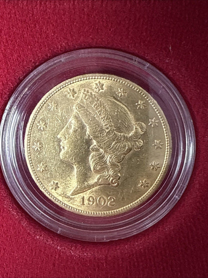 Exclusive Coins Coins 1902 S Coronet Head $20 Dollar Double Eagle Liberty Head 33.44 g 22k