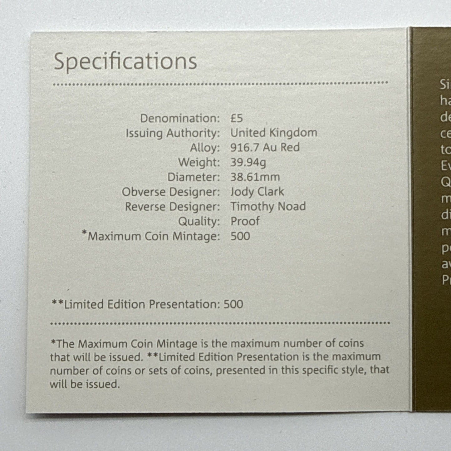 Exclusive Coins Queen Elizabeth II 2018 Four Generations Of Royalty Gold Proof £5 Coin 22k