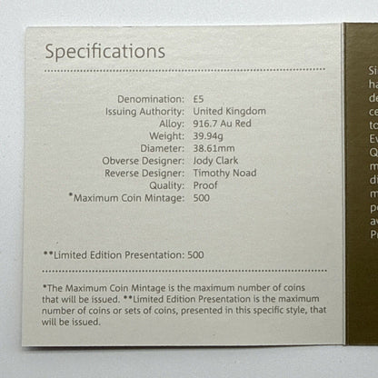 Exclusive Coins Queen Elizabeth II 2018 Four Generations Of Royalty Gold Proof £5 Coin 22k