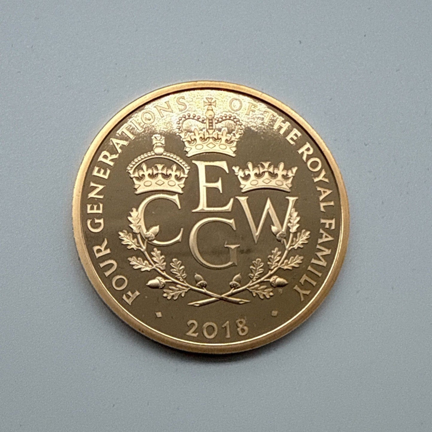 Exclusive Coins Queen Elizabeth II 2018 Four Generations Of Royalty Gold Proof £5 Coin 22k