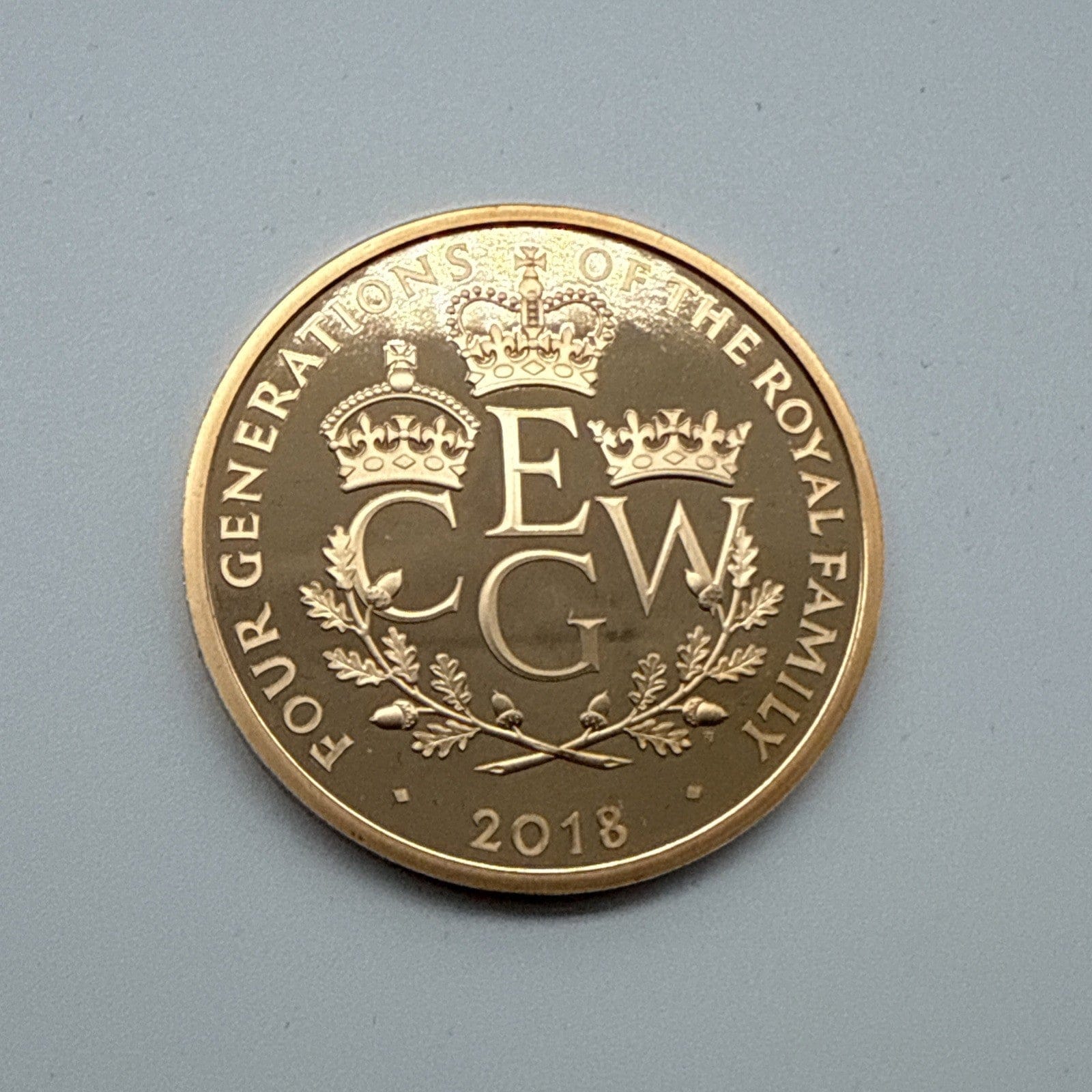 Exclusive Coins Queen Elizabeth II 2018 Four Generations Of Royalty Gold Proof £5 Coin 22k