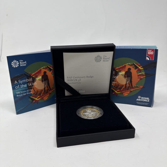 Exclusive Coins RAF centenary Badge 2018 UK £2 Silver Proof Coin