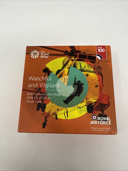 Exclusive Coins RAF centenary Sea King 2018 UK £ 2 Silver Proof Coin