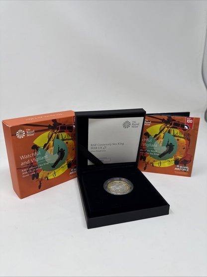 Exclusive Coins RAF centenary Sea King 2018 UK £ 2 Silver Proof Coin