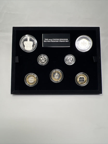 Exclusive Coins The 2013 Uk Silver Piedfort Proof 7  Coin  Collection With Gold Plate