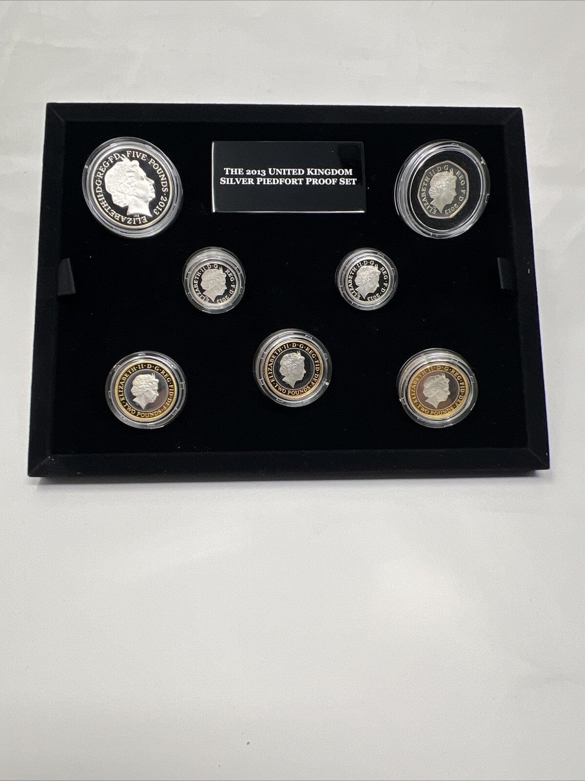 Exclusive Coins The 2013 Uk Silver Piedfort Proof 7  Coin  Collection With Gold Plate