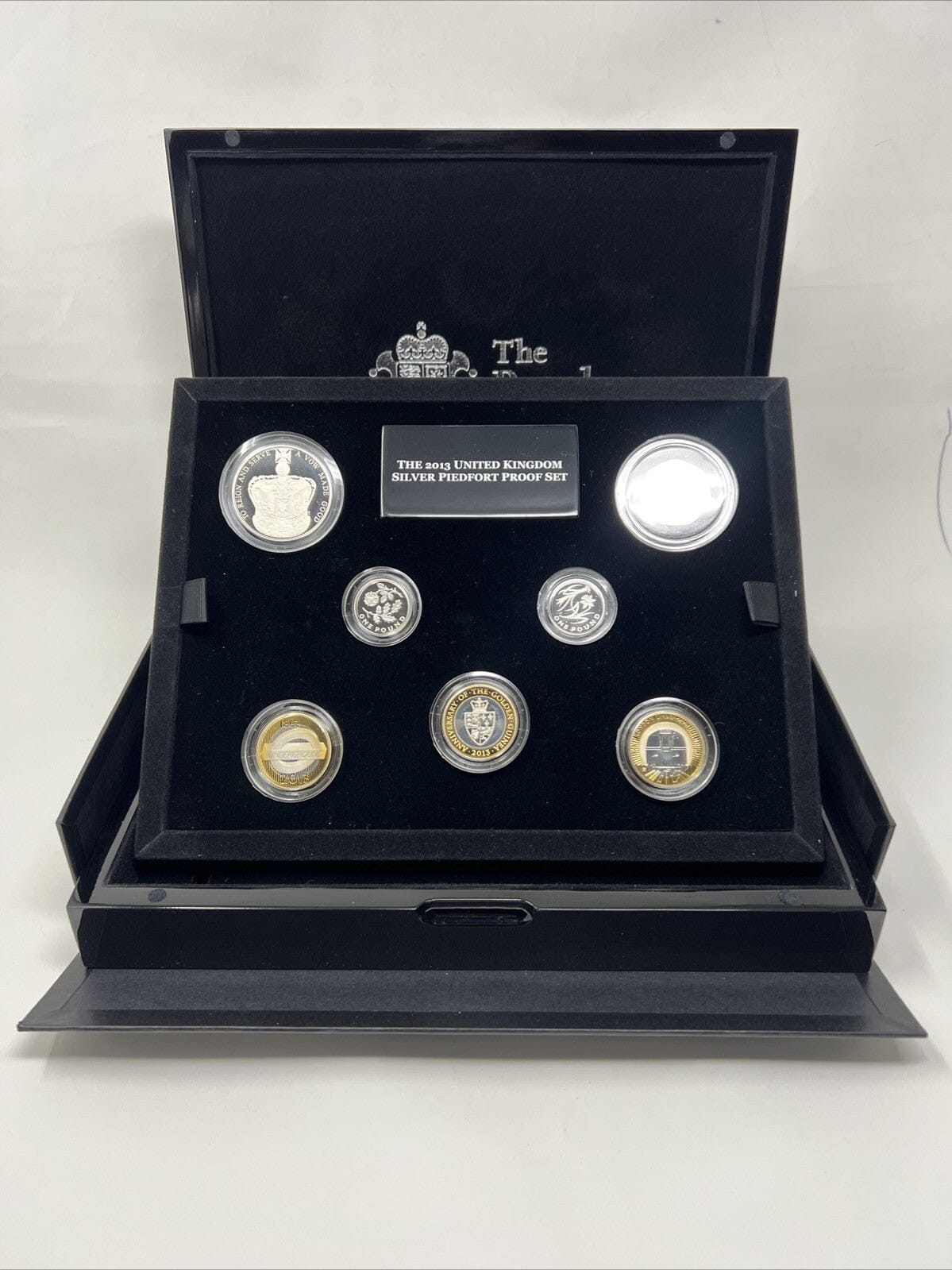 Exclusive Coins The 2013 Uk Silver Piedfort Proof 7  Coin  Collection With Gold Plate