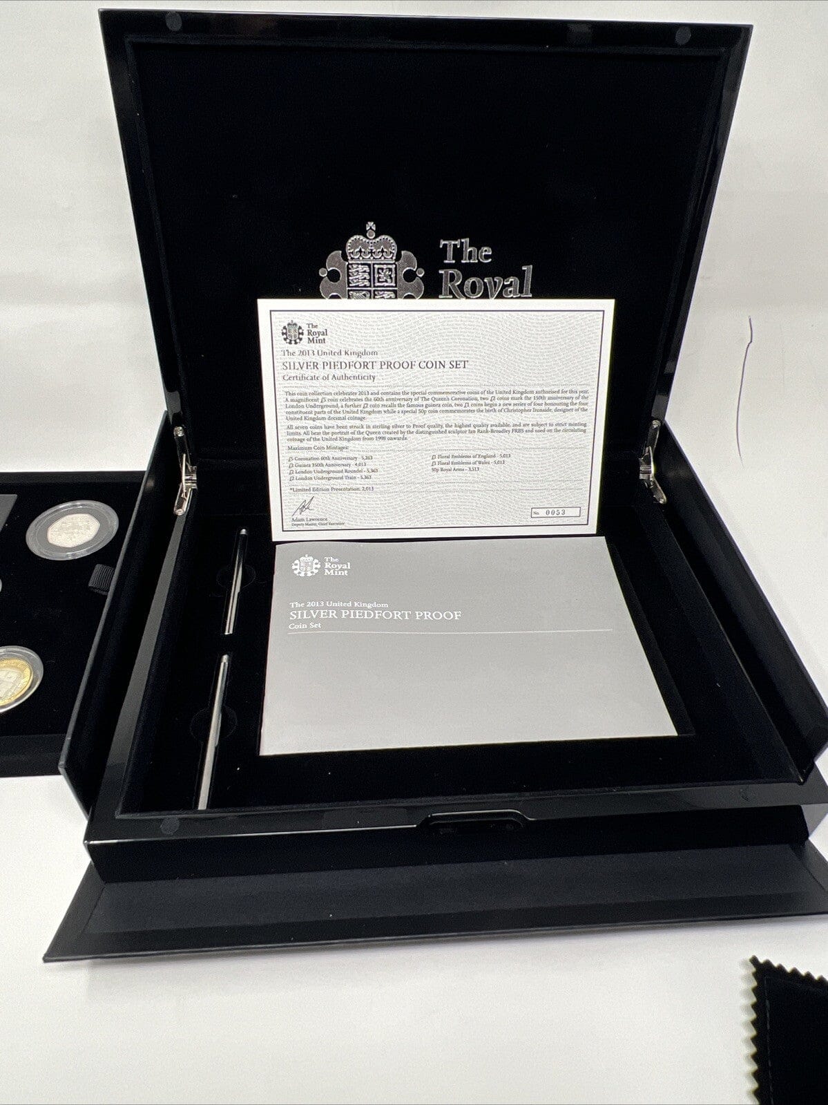 Exclusive Coins The 2013 Uk Silver Piedfort Proof 7  Coin  Collection With Gold Plate