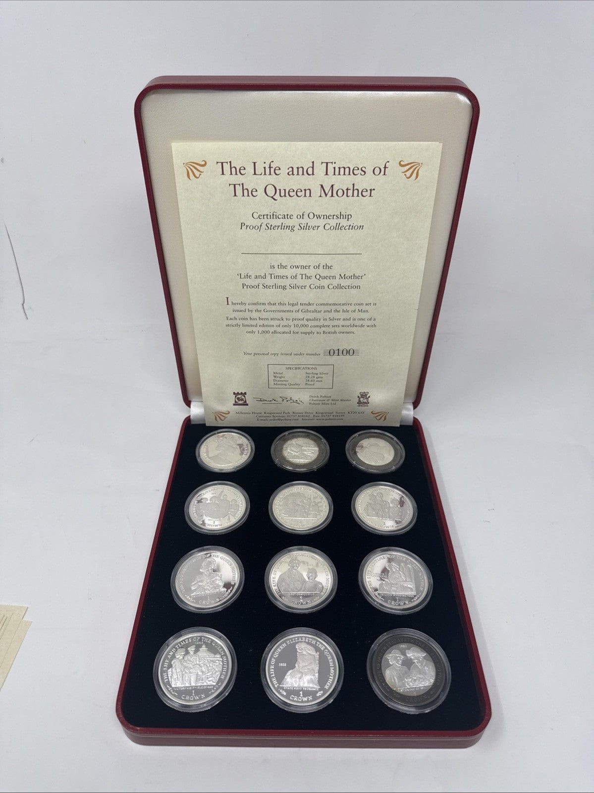 Exclusive Coins The Life & Times Of The Queen Mother 12 Proof Silver Stunning Crowns In The Set