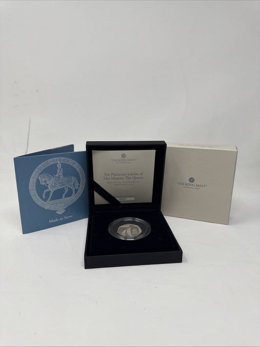 Exclusive Coins The Platinum Jubilee Of Her Majesty The Queen 2022 UK 50p Silver Proof Piedfort