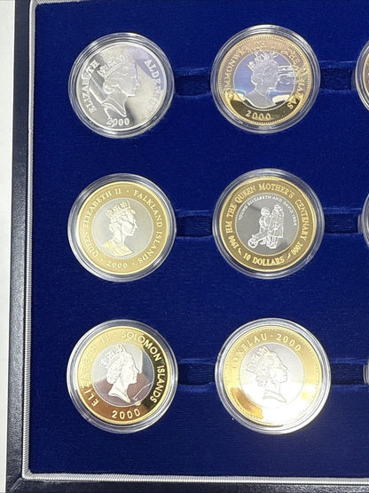 Exclusive Coins The Queen Mother 9.25  Silver Crown Collection 12 Crowns 8 With 24k Plate